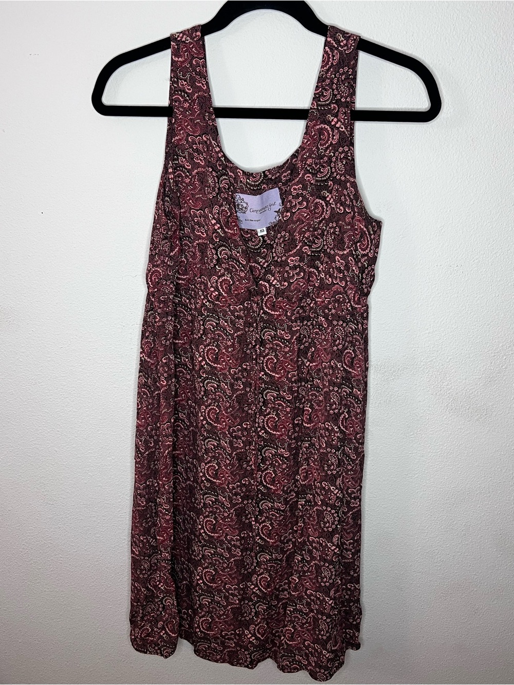 Sleeveless Paisley Midi Dress in Burgundy Pink-104